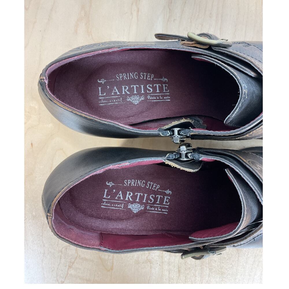 L'Artiste Spring Step Renaissance Buckle Clog Ankle Bootie Leather Size 7/EU‎ 37 - Picture 12 of 12